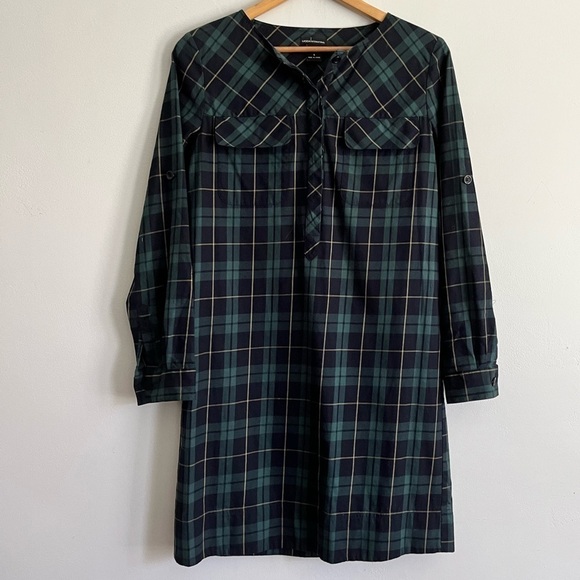 Moda International Dresses & Skirts - Moda Internacional Cotton Plaid Shirt Tunic Dress